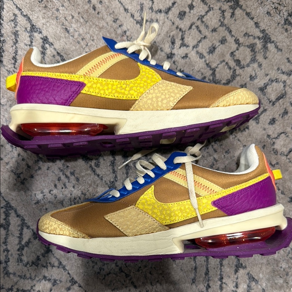 Nike Women's Sneakers - Yellow, Purple, and Brown